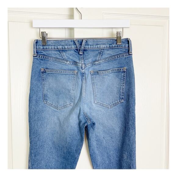 Veronica Beard Ryleigh Slim Straight V Stitched Jeans Blue Mist Wash - Picture 6 of 9